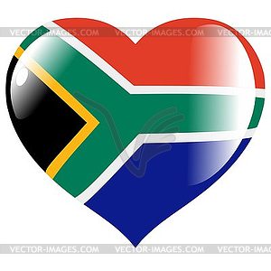 Heart with flag of South Africa - vector clipart