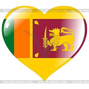 Сердце с флагом Шри-Ланки - векторный рисунок