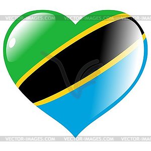 Heart with flag of Tanzania - vector image