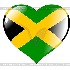 Heart with flag of Jamaica - vector image