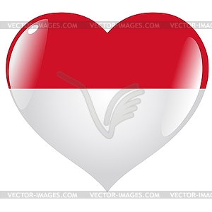 Heart with flag of Indonesia - vector clipart