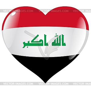 Heart with flag of Iraq - vector clip art