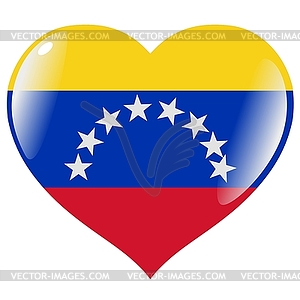 Heart with flag of Venezuela - vector clipart