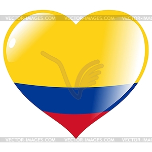 Heart with flag of Colombia - vector clipart / vector image