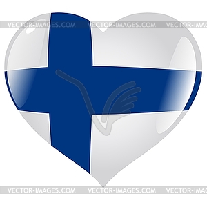 Heart with flag of Finland - vector image