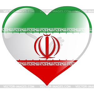 Heart with flag of Iran - vector clipart