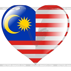 Heart with flag of Malaysia - color vector clipart