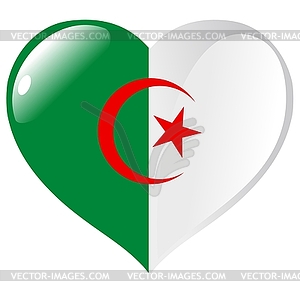 Heart with flag of Algeria - vector clip art