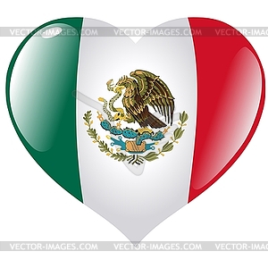 Heart with flag of Mexico - vector clip art