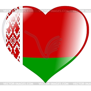 Heart with flag of Belarus - vector clip art