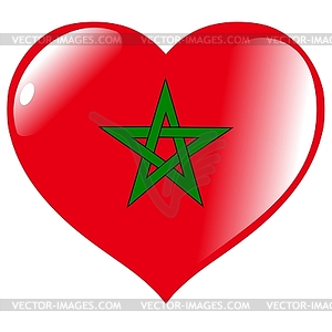 Heart with flag of Morocco - vector clipart