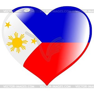 Heart with flag of Philippines - vector image