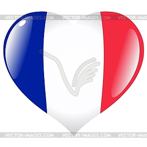 Сердце с флагом Франции - изображение в векторе / векторный клипарт