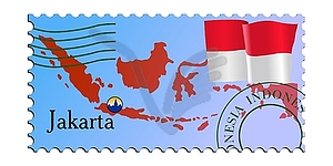 Jakarta - capital of Indonesia - vector clip art