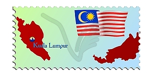 Kuala Lumpur - capital of Malaysia - color vector clipart