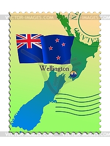 Wellington - capital of New Zealand - vector clip art