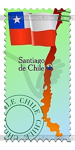 Santiago - capital of Chile - vector clip art