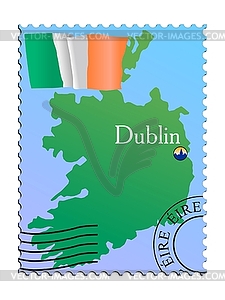 Dublin - capital of Ireland - vector clip art