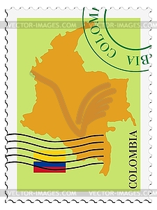 Mail to-from Colombia - vector clipart