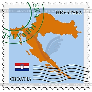 Mail to-from Croatia - vector clipart