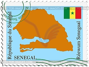 Mail to-from Senegal - vector clipart