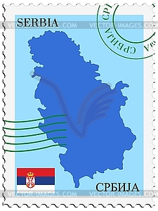 Mail to-from Serbia - color vector clipart