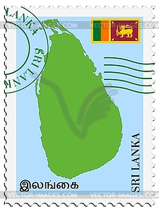 Mail to-from Sri Lanka - vector clip art