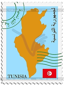 Mail to-from Tunisia - vector image