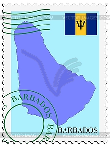 Mail to-from Barbados - vector clipart