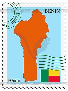 Mail to-from Benin - vector clip art