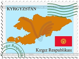 Mail to-from Kyrgyzstan - color vector clipart