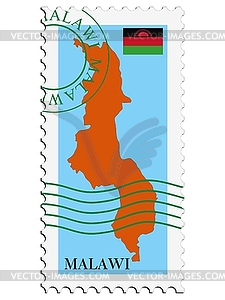Mail to-from Malawi - vector clipart