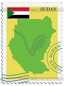 Mail to-from Sudan - vector clip art