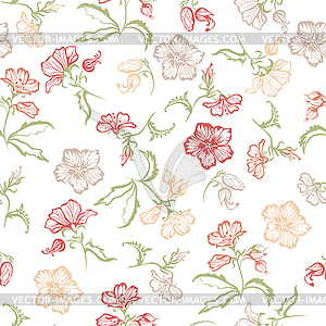 Seamless flower background - vector clip art