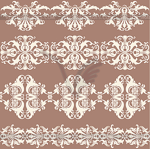 Vintage webbing, lace, border, banner seamless pattern  - vector clipart