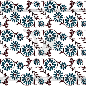 Seamless color pattern with  floral motifs  - vector image