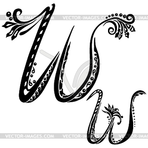 Letter W w - royalty-free vector clipart