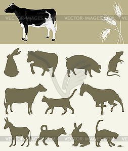 Farm animals - vector image