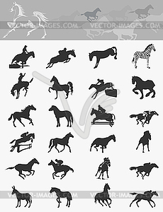 Collection of horses - vector clipart