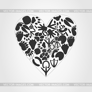 Heart of an animal - vector clip art