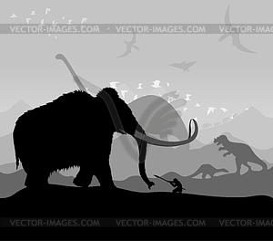 Prehistoric time - vector image