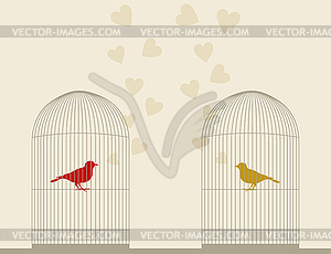 Bird of love - color vector clipart