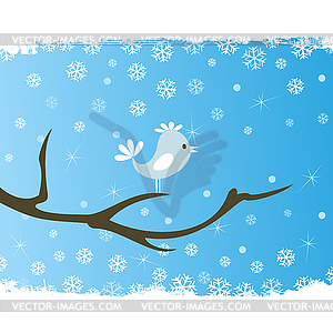 Bird on tree - vector image