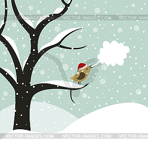 Christmas bird - vector image