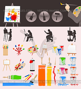 Collection of artist - vector image