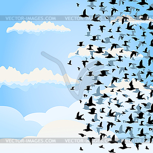 Flight of birds - vector clipart