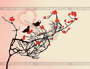 Love of birds - vector clip art