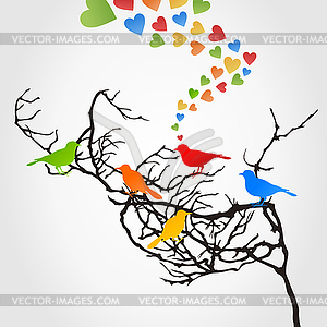 Love of birds - vector clipart