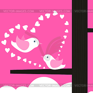 Love of birds - vector image