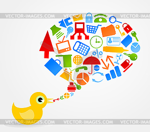 Office bird - vector clipart